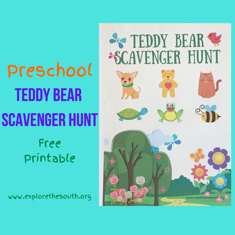 Preschool Teddy Bear Scavenger Hunt Printable #scavengerhunt #preschoolprintable