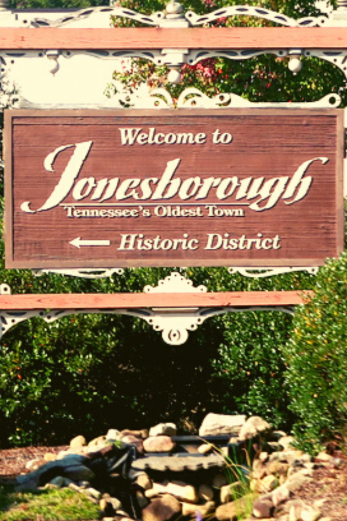 a welcome sign in Jonesborough Tennessee